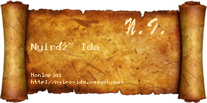 Nyirő Ida névjegykártya